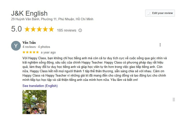 Review lớp tiếng Anh Happy Class - Hình 1